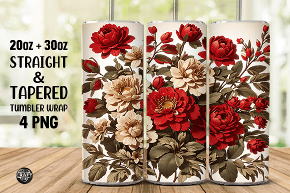 3D Antique Flowers Tumbler Wraps Graphics Review