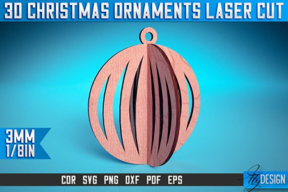 3D Christmas Ornaments Laser Cut SVG