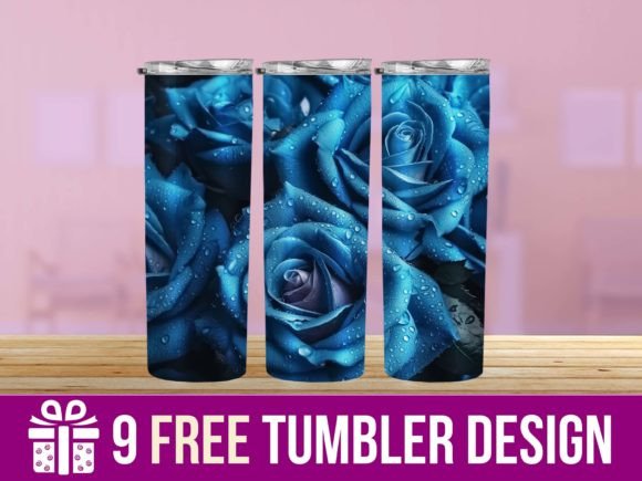3D Cute Roses Tumbler Designs for Crafts & Graphics