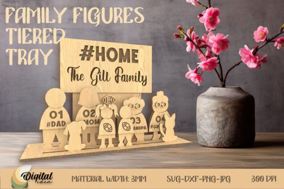 3D Laser Cut Family Figures: Stands & Cutting