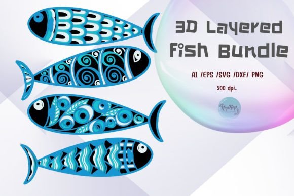 3D Layered Fish Set Bundle: A Designer's Review of 3D SVG Shapes