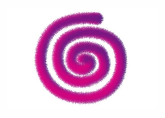3D Purple Spiral with Fur Effect Vector for Graphics and Crafts