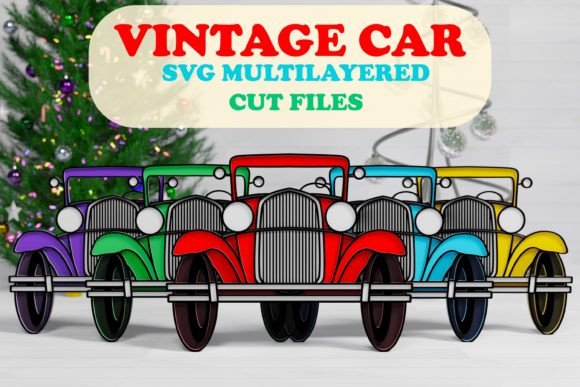 3D Vintage Car SVG Multilayered Cut File for Crafts & Graphics