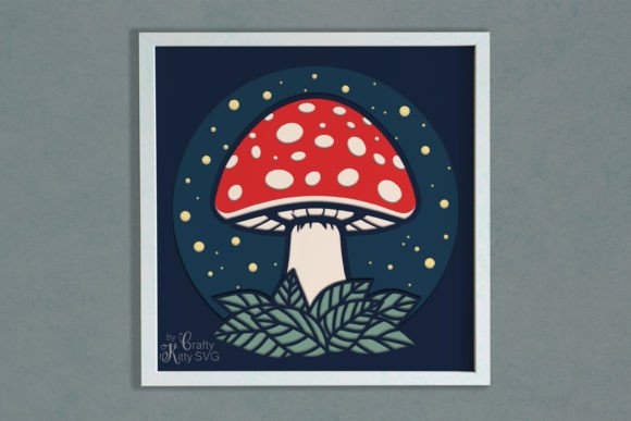 Amanita Magic Mushroom 3D Shadow Box SVG for Laser Cutting