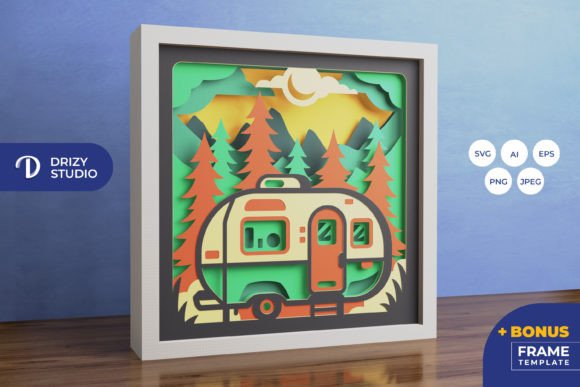 Camper Van in the Wood 3D Shadow Box Review