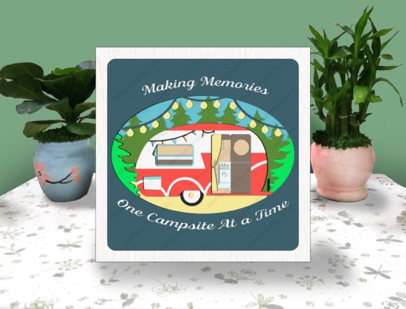 Camping 3D Box Paper Svg Design Review