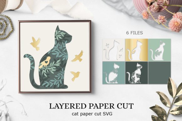 Cat 3D Shadow Box Layered Papercut Cat Review