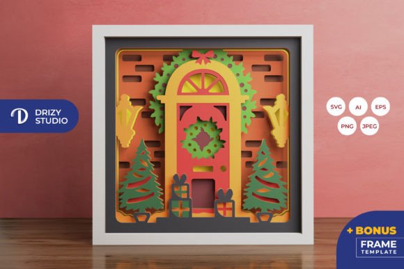 Christmas Door 3D Shadow Box SVG Review