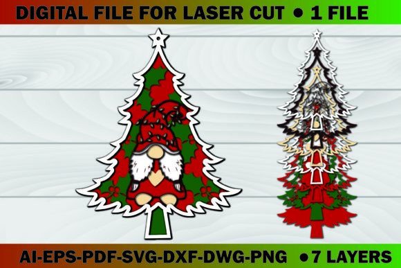 Christmas Tree Gnome SVG: Graphics for Crafts