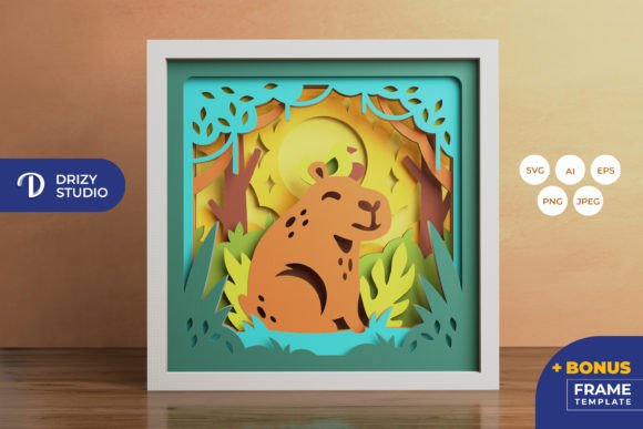 Cute Capybara 3D Shadow Box SVG Review