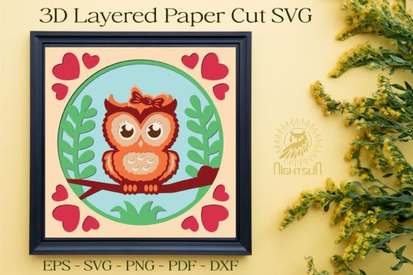Cute Owl 3D Shadow Box Papercut SVG Review