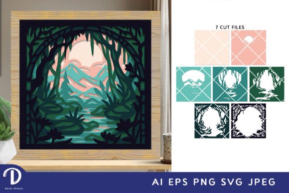 Fairytale Forest 3D Shadow Box SVG for Laser Cutting