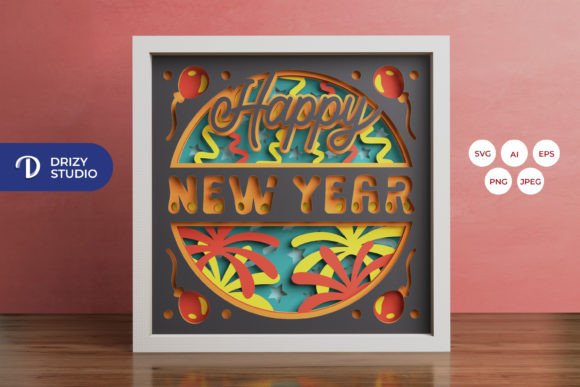 Happy New Year 3D Shadow Box: A 3D SVG Christmas Review