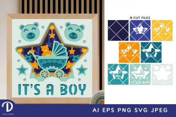 It s a Boy 3D Shadow Box Paper Cut SVG Review