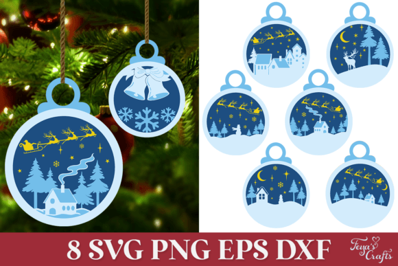 Layered 3D Christmas Ornaments: Graphics for Crafts