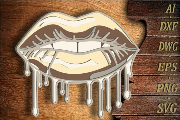 Lips Multilayer Svg 3D Valentine Day 3D for Shapes