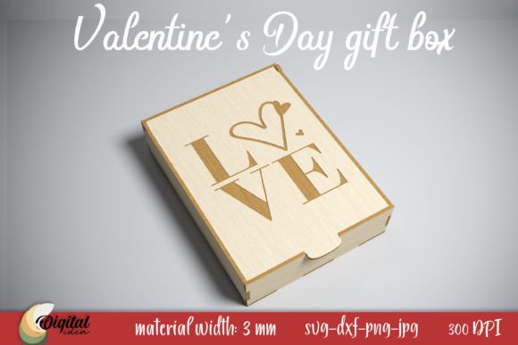 Love SVG: 3D Valentine S Day Gift Box for Laser Cutting