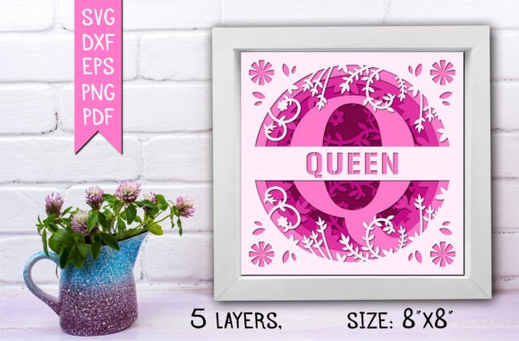 Q 3D Flower Split Monogram Shadow Box SVG Review