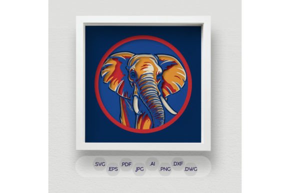 Vibrant 3D Elephant Shadow Box SVG Review